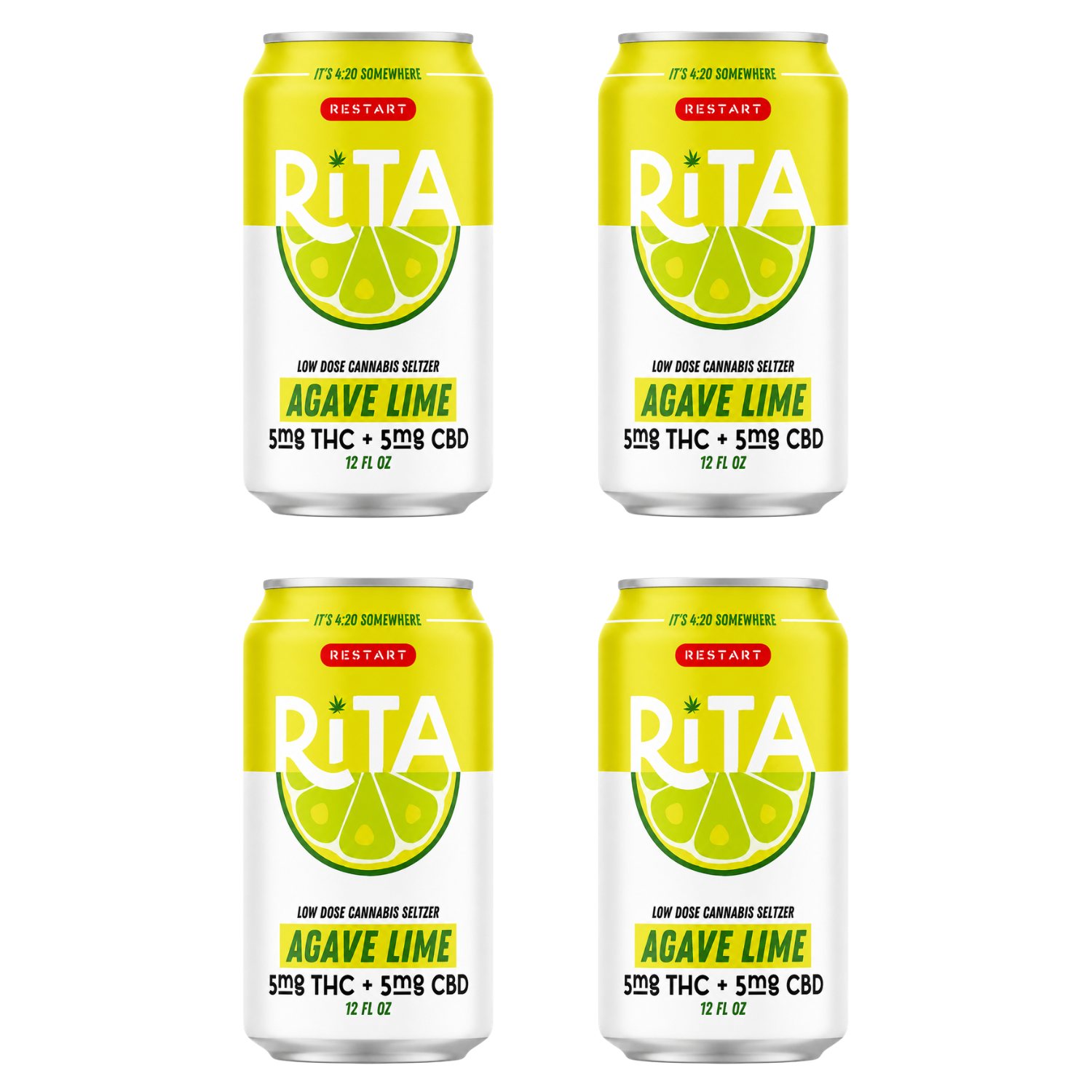 RESTART Rita Delta 9 THC Seltzer 4/pk DOOR DASH ONLY / Agave Lime
